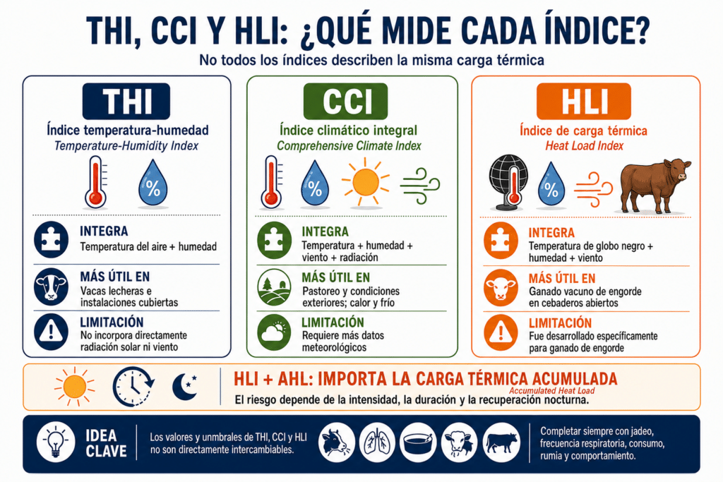 Comparación entre los índices THI, CCI y HLI para evaluar la carga térmica en rumiantes